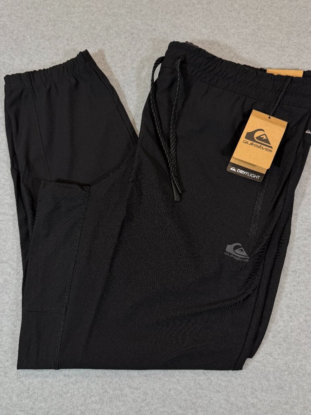 Quiksilver DryFlight Mens Jogger Pants XL Black Onyx Athletic Performance XL NWT